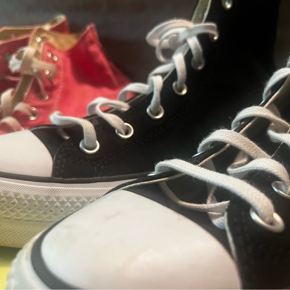 Set of 2 Converse Chuck Taylor High-Top Sneakers Black & Pink - Picture 4 of 13